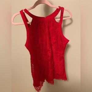 Express Red Lace Tank Top - M